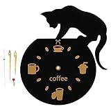 PENO 3D-Wanduhr, wasserdichte, langlebige Küchenwanduhr, rahmenloses Design, Cafe Cat, Premium-Acryl für Schlafzimmer, Büros, Schlafsäle