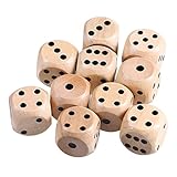 STOBOK 10pcs Würfelspiel Würfel Holz 6 Seitige Würfel 16mm Standard Holzwürfel Kinder Erwachsener Tischspiel Kartenspiel Party Zuhause Partyspiel Zubehör