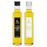 TruffleHunter Trüffelöl-Set für Feinschmecker - weißes und schwarzes Trüffelöl (2 x 250 ml) Olivenöl kaltgepresst mit echtem Trüffel - Gewürz - vegetarischer Veganer