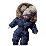 Godom Weihnachten Kostüm Baby Kleidung, Baby Kostüm Baby Schneeanzug 0-24 Monate Mädchen Jungen Parka Strampler Jumpsuit Overall Babykleidung Jacke Mantel Babyoverall Babyparka Winterjacke Spielanzug