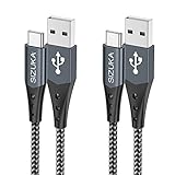 USB C Kabel, SIZUKA USB C Ladekabel [2PACK 2M] Nylon Fast Charge Ladekabel USB C Sync Schnellladekabel für Samsung Galaxy S21/S20/S10/S9, A52/A51/A50, Huawei P40/Mate40, Sony Xperia, Xiaomi, OnePlus