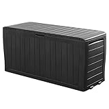 Deuba Keter Auflagenbox Marvel Plus 220kg belastbar Rollen Griffe Smart Click System Truhe Gartenbox Kissenbox Garten