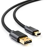 deleyCON 1m Mini USB 2.0 High Speed Kabel - Ladekabel Datenkabel für Handys Smartphones Tablets Digitalkameras Navis - USB A-Stecker zu Mini B-Stecker - Schwarz