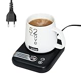 Tassenwärmer, Coffee Mug Warmer mit 3 Temperatureinstellungen, Elektrischer Kaffeetassenwärmer mit Eurostecker, 4 Stunden Automatische Abschaltung Getränkewärmer für Kaffee Tee Milch Büro Zuhause