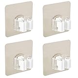 Irich 4 Pack Besenhalterung Wand Selbstklebend, Ohne Bohren Mop Besen Halter Organizer, Robuste Gerätehalter Besenhalter für Haushalt Besen Bad Badezimmer Küche Garten