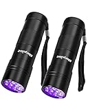 morpilot UV-Taschenlampe 2 PCS 12 LED UV-Taschenlampe zur Erkennung von Urin Falsche Ticket Taschenlampe Ultraviolettes Licht Falsche Ticket Detektor Taschenlampe mit schwarzer Hülle