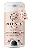 Annimally Vitamine für Hunde I Multivitamin Komplex Pulver für Hunde mit Mineralien 200g I Mit Gerstengras, Spirulina und Bierhefe I Über 17 wertvolle, rein natürliche Vitamine & Mineralien