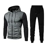 Lässige Fitness Herbst Winter Sportbekleidung Hoodie + Hose Set Jogginganzug Pullover Mit Kapuze Langarm Anzug Sporthose Freizeitanzug Männer Frauen Trainingsanzug Sportanzug 2 Teiliges Outfit