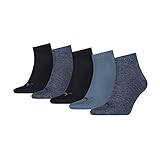 PUMA Unisex Puma Unisex Quarter Plain (5 Pack) Socks, Denim Blue, 39-42 EU