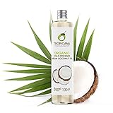 Tropicana Oil Bio Kokosnussöl Coconut Oil - Nativ und Kaltgepresst KokosÖl Nativ fraktioniertes Kokosöl Haare, Haut, Kochen - 100% Vegan Kokosöl Bio Glutenfrei Keto Vegane Lebensmittel (100 ml)