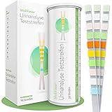 MediVinius® - Urin Teststreifen mit 10 Indikatoren | 50 Stück für sichere Ergebnisse - Diabetes & Ketose Test für Harnzucker & Glukose Erkennung