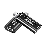 KUYIA HDMI-Video-Capture, Audio-Video-Capture-Karten HDMI auf USB 2.0, 1080p & 30Hz Aufnahme für DSLR-Camcorder, Action-Cam, Live-Übertragung, HDMI in USB (schwarz)