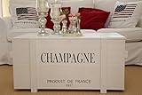 Uncle Joe´s Truhe Champagne Couchtisch Truhentisch im Vintage Shabby chic Style aus Massiv-Holz in Weiss mit Stauraum und Deckel Holzkiste Beistelltisch Landhaus Wohnzimmertisch Holztisch weiß