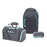 satch Pack Schulrucksack Set 3tlg. mit Sporttasche und Schlamperbox (Mint Phantom)