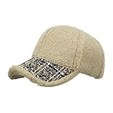 Fashion Damen Herren Sport Gitterdruck Warm Strand Baseball Kappe Hip Hop Hut Sonnenhut Baseball Kappe mit Puff, khaki, One size