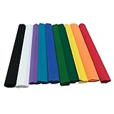 WOOOOZY Krepppapier 10er Set Bunt Gemischt | je 50x250 cm | WASSERFESTES Bastelpapier Schultüten Maibaum Dekoration