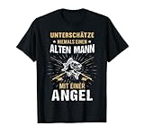 Herren Angler Angeln Papa Vater Opa Angelrute Vatertag Geschenk T-Shirt