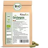 Gerstengras Kapseln Bio Nachfüllpack 400 Stück | fein gemahlenes Gerstengras im Kapsel-Format | aus kontrolliert biologischem Anbau | ohne Zusätze | vegane Kapselhülle | vom Achterhof