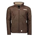 Geographical Norway UREKA Herren Fleece Jacke Fleecejacke warm Teddyfell Futter Gr. S-XXXL (L, Braun)