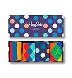 Happy Socks Gemischt farbenfrohe Geschenkbox an Baumwollsocken für Männer und Frauen,Mehrfarbig (Mix Gift Box),41-46