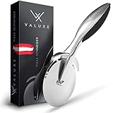 VALUXE® [Das Original] Pizzaschneider - Premium Pizzaroller aus Edelstahl - Professioneller und handlicher Pizza Cutter - Mit rutschfestem Griff - Für maximalen Erfolg in der Küche