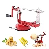 Apfelschäler, 3 in 1 Apfelschäler Entkerner Slicer Cutter Spirale, Kartoffel und Obst Gemüse Multifunktion Manuelle Schälmaschine für Küchenwerkzeug