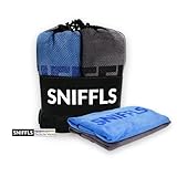 Sniffls® Premium Hundehandtuch (2er-Pack, Weich u. Waschbar) Extra saugfähig und schnell trocknendes Mikrofaser Handtuch für kleine und große Hunde - Perfektes Hundezubehör mit praktischer Tasche