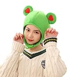 Abaodam Maskerade Kleid für Chrietmasn Dekorativ Spaß Stand Lustig Halloween Karneval Voll Deko Frösche Selfie Grün Plüsch Fell Kopfbedeckung Frosch Mütze Party mit Ohren Damen