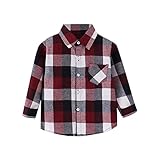 Mountainbike Shirt Kinder Kinder Kleinkind Flanell Jacke Plaid Langarm Button-Down Shacket Baby Jungen Mädchen Taschen Hemd Top Coat Outwear T Shirt Jungen Kurzarm (White, 6-7 Years)