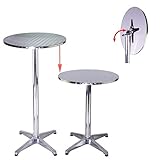 Stehtisch 2in1 Alu Bistrotisch Bartisch höhenverstellbar 70/115cm Garten Tisch Ø60cm Aluminium Hochtisch klappbar