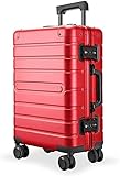 Trolley Koffer Kratzfest Mode Koffer Vollaluminium Magnesium Legierung Trolley Koffer Universal Rad (rot 50,8 cm)