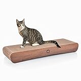 CanadianCat Company ® | Kratzkarton XXL | 86 x 27 x 11,5 cm | Kratzmöbel, Kratzbrett, Kratzkarton | XXL Kratzpappe +Katzenminze | Holzoptik für Katzen