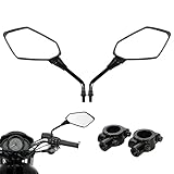 SacJkt Motorrad Spiegel Universal, Drehbarer Motorrad Rückspiegel, 1 Paar ABS Kunststoff Motorrad Spiegel Mit Spiegelhalterung, Für Scooter Sportfahrräder (Schwarz)