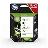 HP 303XL (3YN10AE) Multipack Original Druckerpatronen 1xSchwarz, 1xFarbe für HP ENVY 6200, 7100, 7134, 7800 und HP Tango Printer