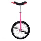 QWEASDF Einrad für Kinder und Anfänger, Erwachsene Einrad, 3 Size 16', 18', 20' Einrad höhenverstellbar Unicycle Fahrrad mit Schnellspanner,Rosa,18'