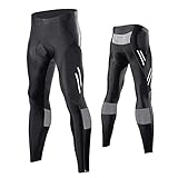 MEETWEE Herren Radlerhose Lange Fahrradhose, Kompression Radhose Leggings Radsport Hose für Männer Elastische Atmungsaktive 3D Schwamm Sitzpolster