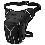 Beintasche Motorrad für Herren Damen VOBUKE Wasserdicht Beinbeutel Taktische Tasche Multitaschen Sport Gürteltasche Reflektierende Abnehmbare Beingurte Hüfttasche für Wandern Camping Klettern Reiten