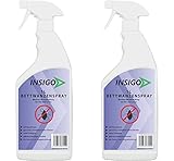 Insigo Bettwanzen-Spray 2x1L gegen Bettwanzen, Wanzen, deren Larven Bettwanzen Bekämpfung auf Wasserbasis