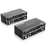 HDMI Extender ARC Ethernet HDBaseT 4K 60Hz HDR10 by Cat5e Cat6 SPDIF Audio Breakout, Bi-Directional PoE IR CEC - 230ft 1080P,130ft HDCP2.2 D-olby DTS:X,4K Down-Scaler,Slim Mini Case EX70H2