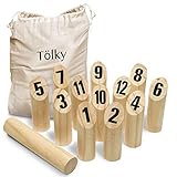 Toyfel Tölky Indoor & Outdoor Wurfspiel aus Finnland – Schweden Schach aus FSC® Holz – Lustiges Holzwurfspiel Garten Outdoor Spielzeug für Kinder & Erwachsene