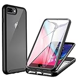 CENHUFO für iPhone 8 Plus Hülle, iPhone 7 Plus Hülle, iPhone 6 Plus /6S Plus Hülle 360 Grad Handyhülle Schutzhülle Panzerhülle mit Eingebautem Displayschutz Stoßfest Bumper Full Cover Case - Schwarz