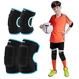 EULANT Kinder Schonerset, Junge Knieschoner und Ellenbogenschoner,Mädchen Protektoren Set für MTB Scooter Skateboard Radfahren Reiten Skater Volleyball Tanzen, Blau M Set