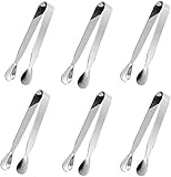 Eiszange Set, 6 Stück Edelstahl Zuckerzange Eiswürfelzange Salatzange Gebäckzange Süßigkeiten Candy Bar Clip Servierzange Küchenzange für Hochzeit Party Bar Büfett Grill Picknick (6 PCS)