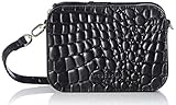 Liebeskind Berlin Damen Croco Luka Crossbody Umhängetasche, Small (HxBxT 14.5cm x 20.5cm x 7cm), black