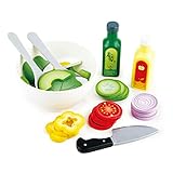 Hape Salat-Set Gartensalat-Set, Koch-Nachahmungsspiel aus Holz für Kinder, Salat-Zutaten und Zubehör für gesunde Essgewohnheiten 1174340