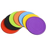 XUBX 7 Stück Hunde Frisbees, Hund Scheibe, Hundespielzeug Frisbee, Gummi Frisbee, Hundefrisbee, Frisbee Hund, Training Hundespielzeug Set für Hundetraining, Werfen, Fangen & Spielen