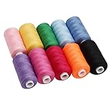 JAWSEU Nähgarn Set, Nähmaschinengarn von Polyester Multi Farben zum Quilten Stitching Hand Sewing 10 Packs, 250 m 10 Farben