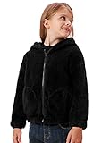 Danna Belle plüschjacke mädchen Kinder Fleecejacke Hoodie Teddy Fleecejacke Schwarz 110/116