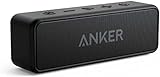 Anker SoundCore 2 Bluetooth Lautsprecher, Enormer Bass mit Dualen Bass-Treibern, 24h Akku, Verbesserter IPX7 Wasserschutz, Kabelloser Lautsprecher(Generalüberholt)