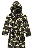 CityComfort Morgenmantel Kinder, Frottee Camouflage Kinderbademantel Junge, Fleece Morgenmantel Mädchen mit Kapuze, Weich Plüsch Army Robe Teenager, Geschenk Junge (Grün Woodland, 13-14 Jahre)